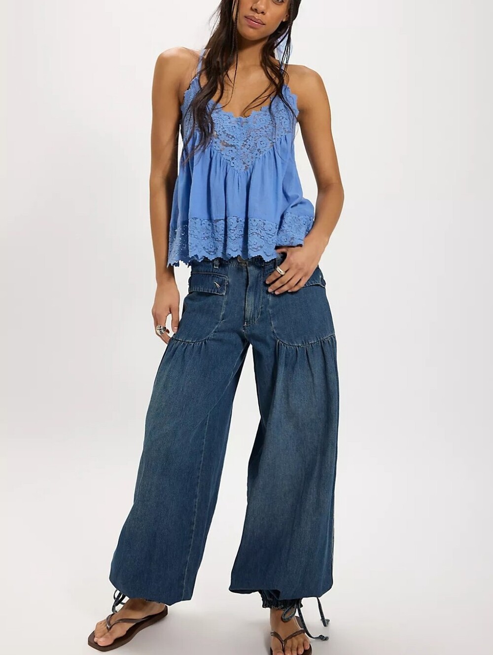 FREE PEOPLE WE THE FREE LOTUS WIDE LEG JEANS SIZE 24
